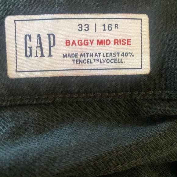 Gap Baggy Mid Rise Jeans Black Wide Leg Size 33/16 Regular NWT Tencel Lyocell - Picture 10 of 12